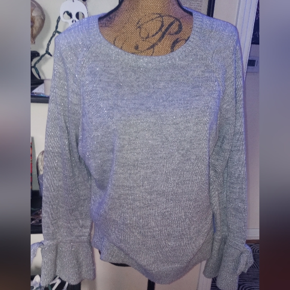 LOFT Women's Silver Knit Sweater